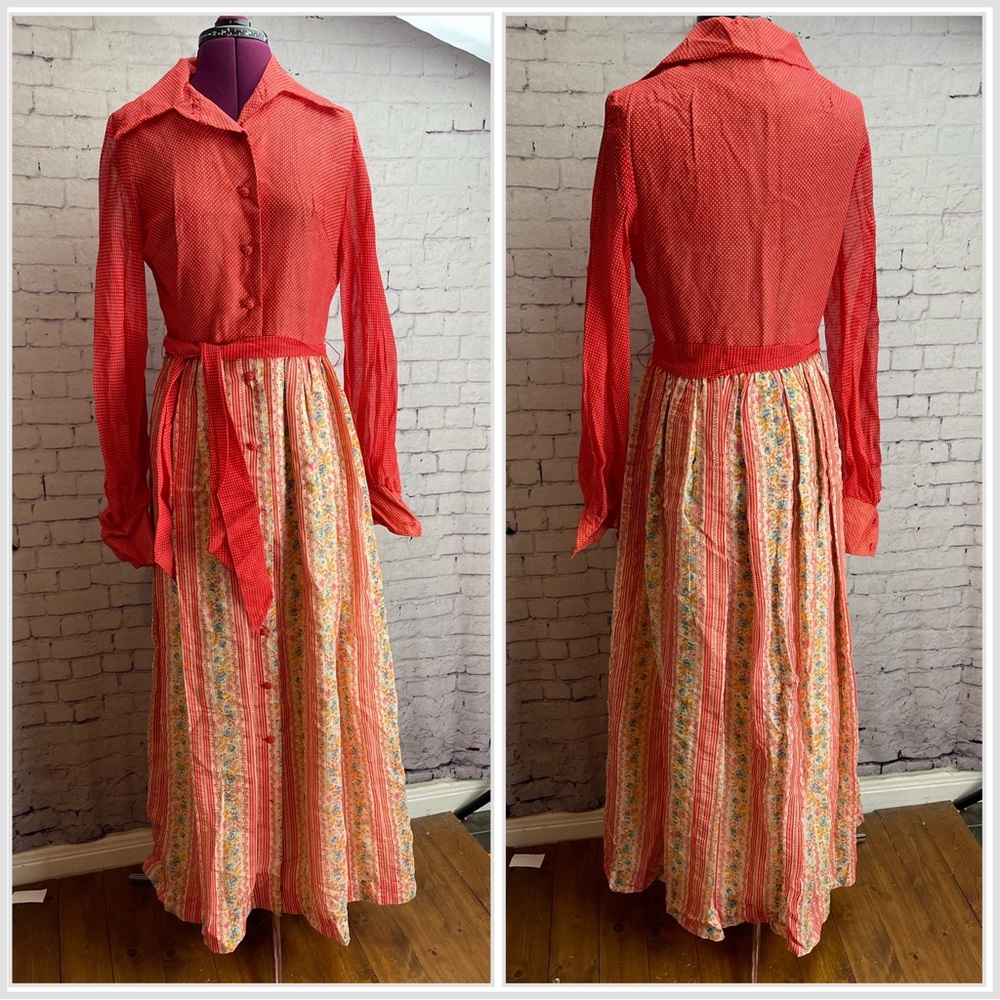 Mr Bob of California vintage long sleeve maxi dress size 12
